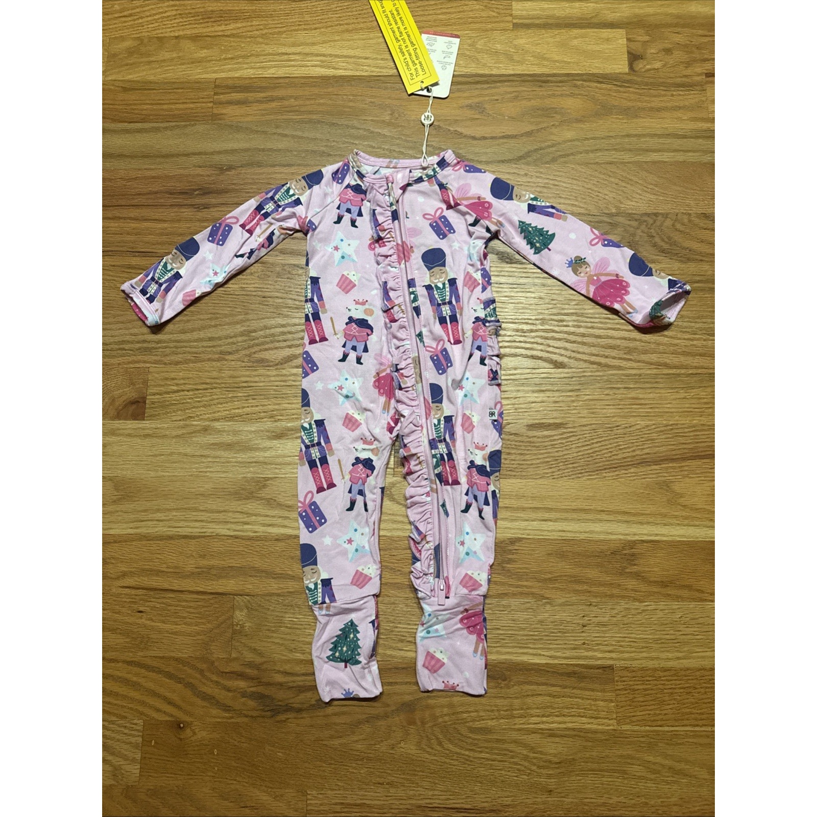 Bums & Roses 3-6 Months Convertible Ruffle Romper Nutcracker Christmas Bamboo — image 4 of 8